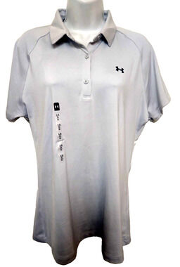 NWT Grey Under Armour Polo Shirt New Women's L